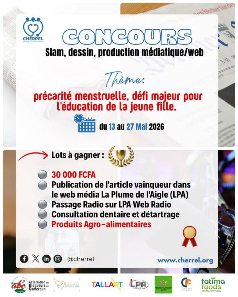 Précarité menstruelle : L’association CHERREL lance un concours artistique et médiatique pour briser le silence