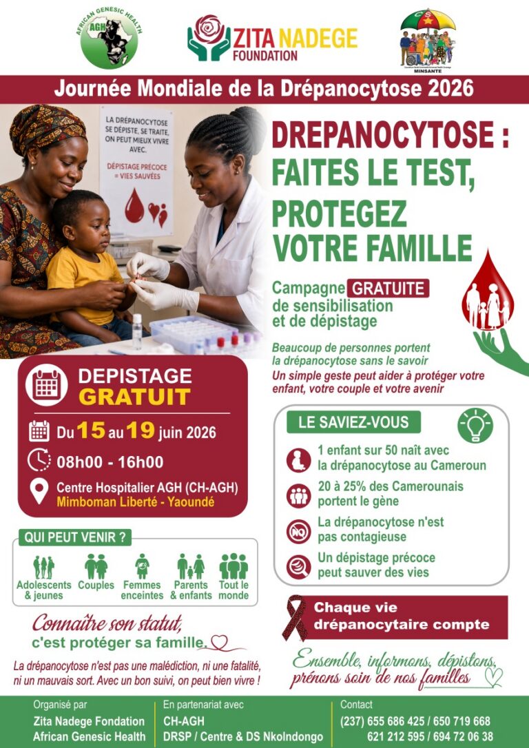 Journée mondiale de la drépanocytose 2026 : Dépister pour agir, sensibiliser pour sauver des vies